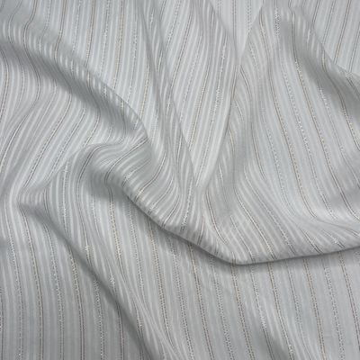 73GSM75D Goud en zilver zijde satine gestreepte chiffon stof materiaal damesjurk stof